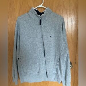 Nautica Light Gray Quarter-Zip Pullover Sweater